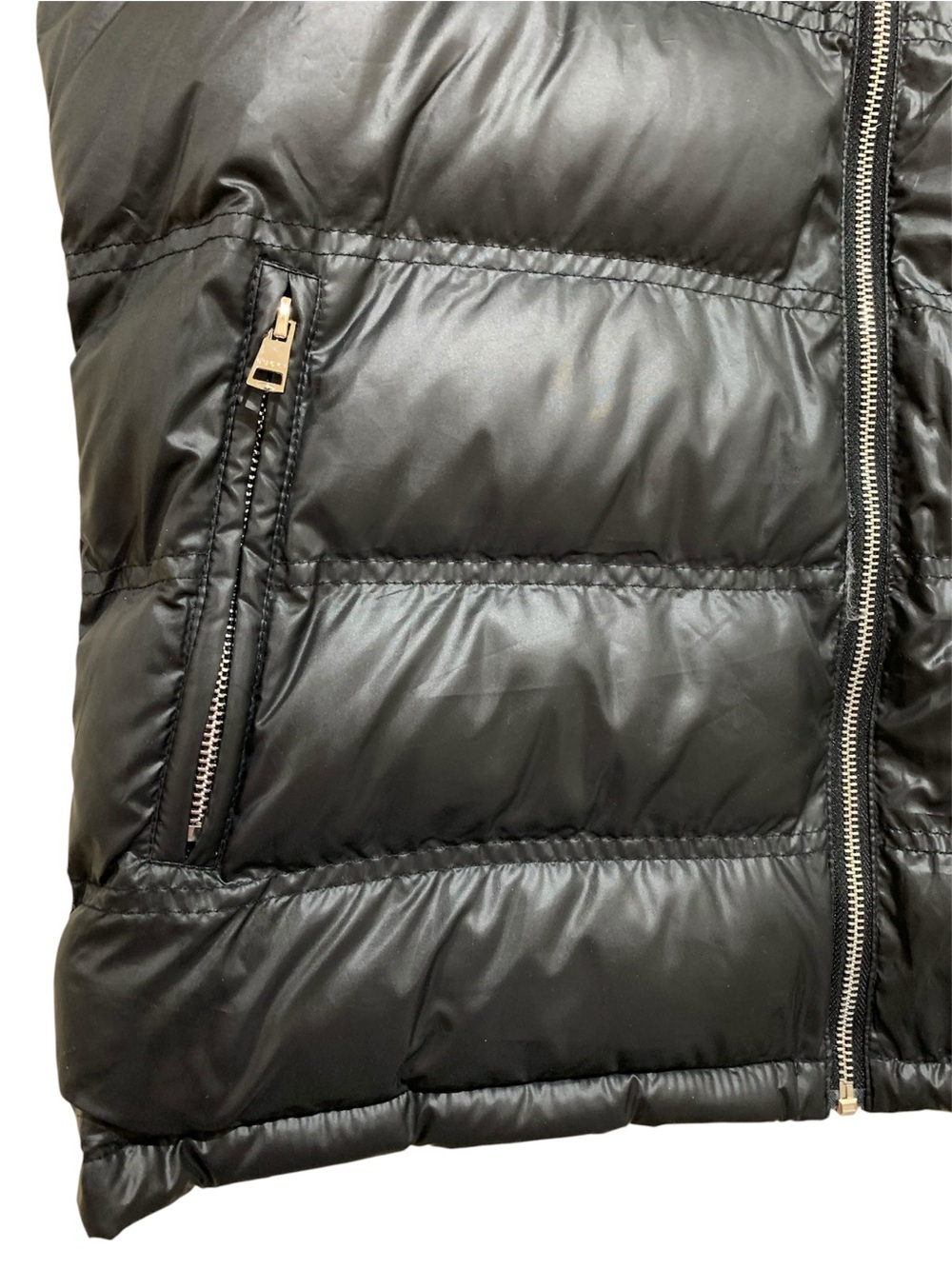 Fashion Black Puffer Vest Green & Red Stripe Size XL Cozy Warm Outdoor - Picture 10 of 10